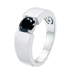 Deep Black Moissanite Ring