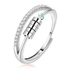 Anillo de aros anti-estrés plateado