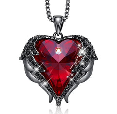 Corazón con Alas Rojo y Negro