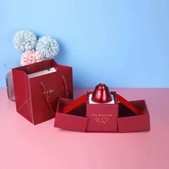 Caja con Rosita para Anillo y Collar