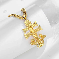 Cruz de Caravaca dorada