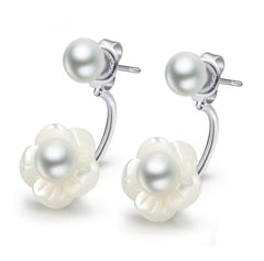 Aretes de Flor con Perlas Naturales