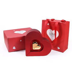Caja tarjeta de Corazón con Rosa
