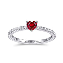 Anillo Corazón color Rubí