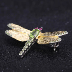 Collar con Dije / Broche de Libélula Peridoto