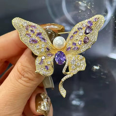 Broche de Mariposa morada