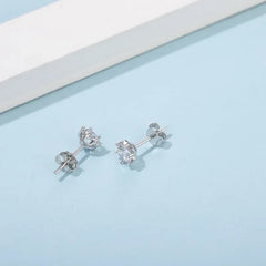 Moissanite stud earrings with hearts 