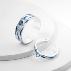 Sea Waves Couple Rings 🌊 
