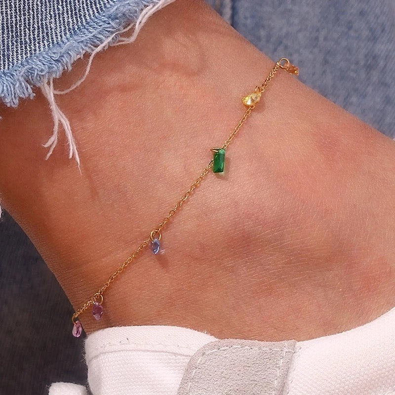 Colorful Crystal Anklet 