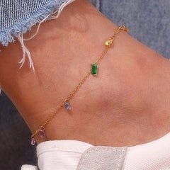 Colorful Crystal Anklet 