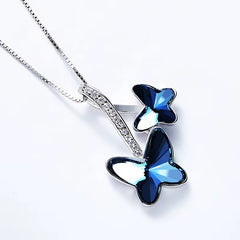 Collar de dos Mariposas de cristal Swarovski