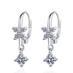 Argollas de Flor con cristal Moissanita