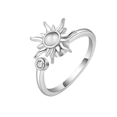 Silver Spinning Sun Ring 