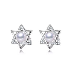 Aretes de Estrellas con Perlas Naturales