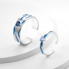 Sea Waves Couple Rings 🌊 