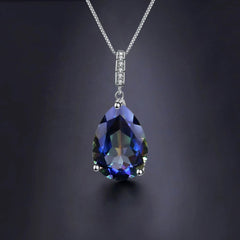 Collar Gota de Lluvia Cuarzo azul