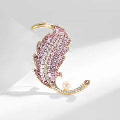 Broche de Hoja Rosada