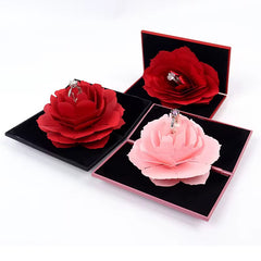 Tarjeta con Rosa para Anillo color rojo