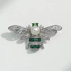 Broche de Abeja plateada