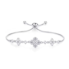 Pulsera ajustable de trébol transparente