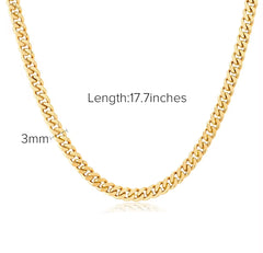 Cadena cubana acero 3 mm - 45 cm