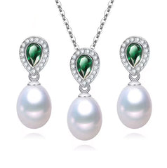 Set de Perlas gota verde
