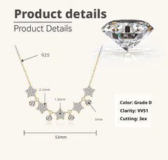 Star Necklace with Moissanite 