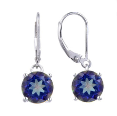 Aretes colgantes de cuarzo azul