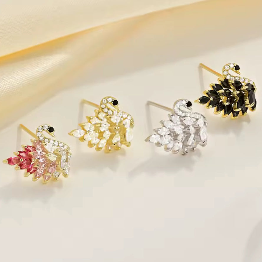 Aretes Cisne transparente