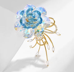 Broche de Flor con cristales tornasol