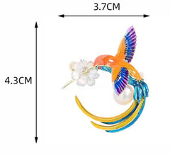 Broche de Colibrí azul en el mar