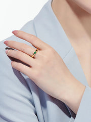 Anillo Clásico Esmeralda de lab