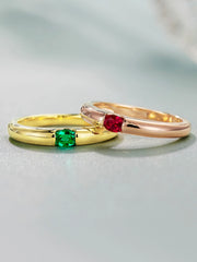 Anillo Clásico Esmeralda de lab