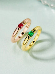 Anillo Clásico Esmeralda de lab