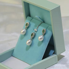 Set de Perlas gota verde