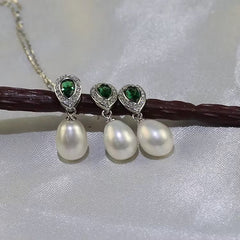 Set de Perlas gota verde