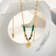 Collar de Sol con Piedras Naturales