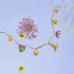 Collar charms de Colibri y arcoíris