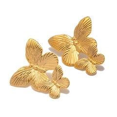 Aretes de mariposa doble