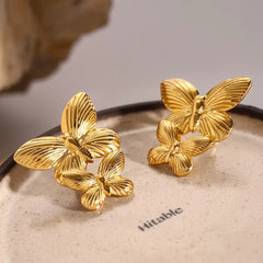 Aretes de mariposa doble