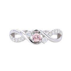 Anillo infinito con Zafiro rosa cultivado
