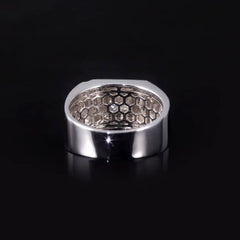 Anillo ancho Moissanita Negro Intenso