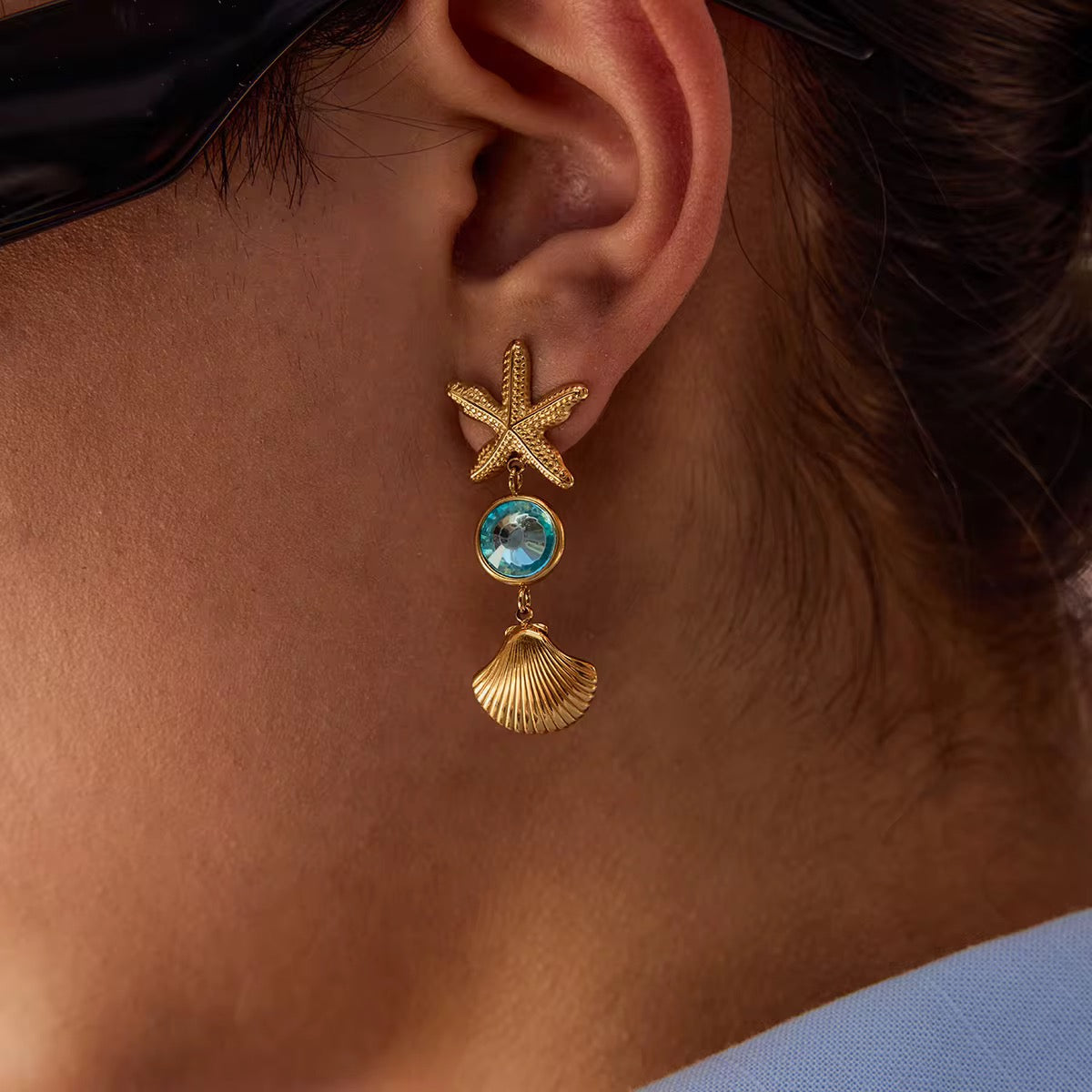 Aretes de estrella de mar