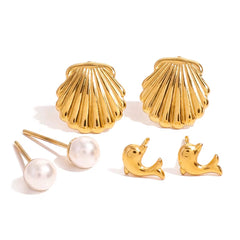 Trío marino - mini aretes