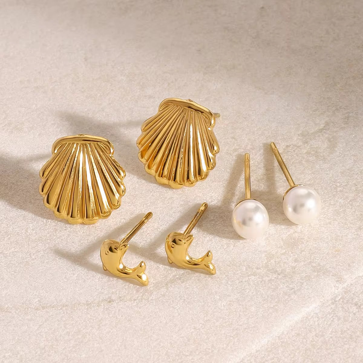 Trío marino - mini aretes