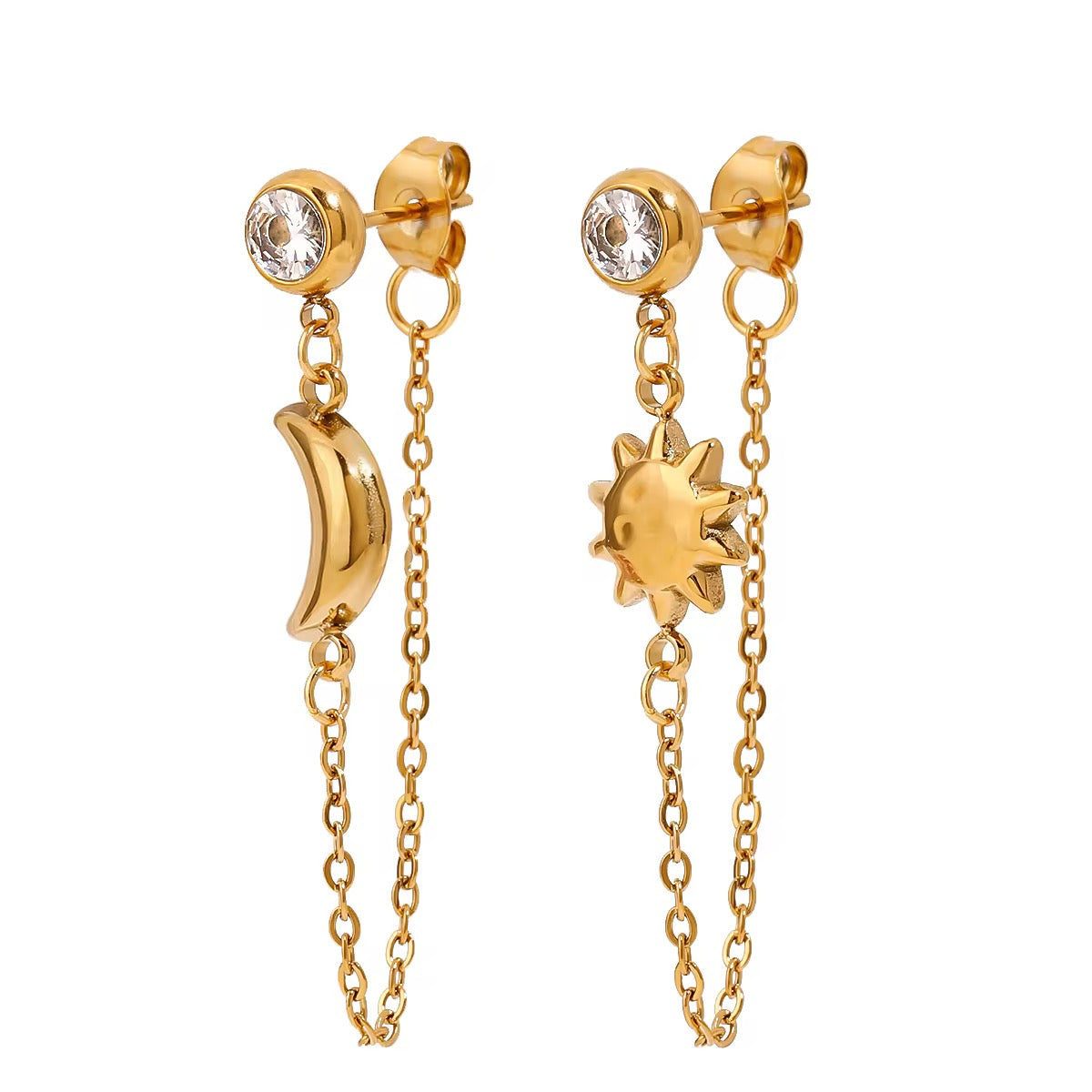 Aretes Colgantes Sol y Luna