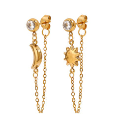 Aretes Colgantes Sol y Luna