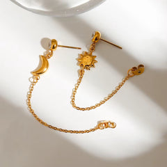 Aretes Colgantes Sol y Luna