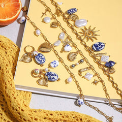 Collar de charms Sol y mosaicos de Portugal