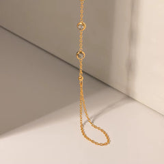 Pulsera con anillo de 3 cristales transparentes